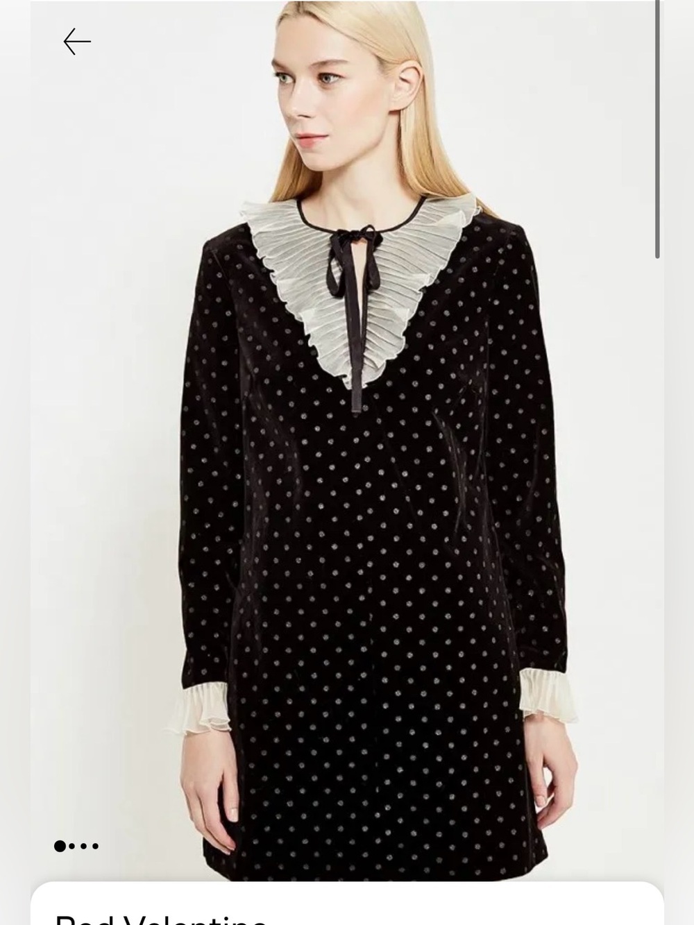 RED VALENTINO Polka Dot Organza Ruffle Dress with Pockets